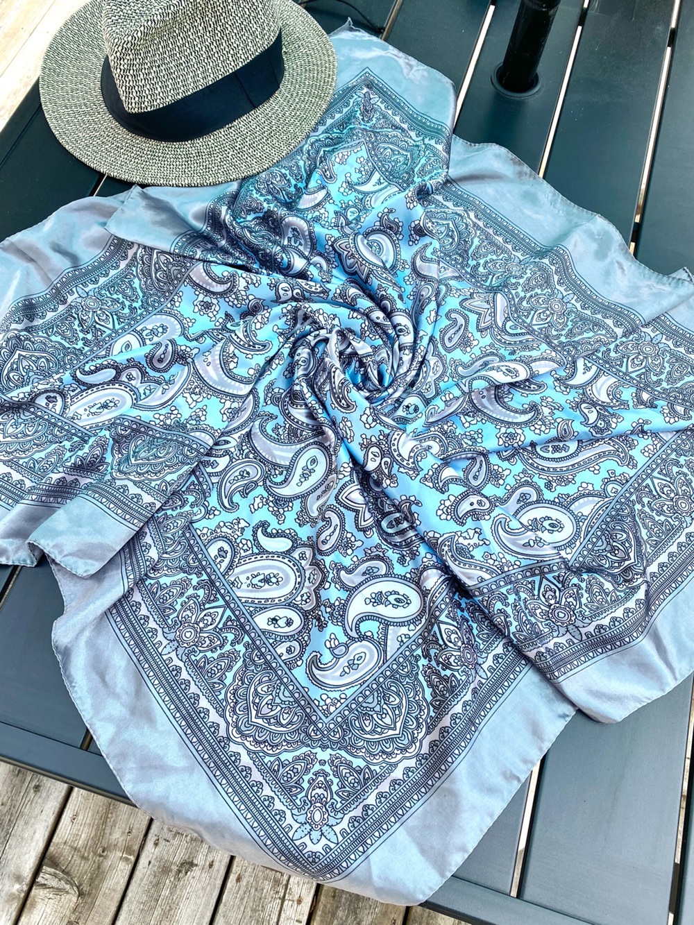 Paisley boho scarf/wrap w shabby chic hippy Gypsy vibe